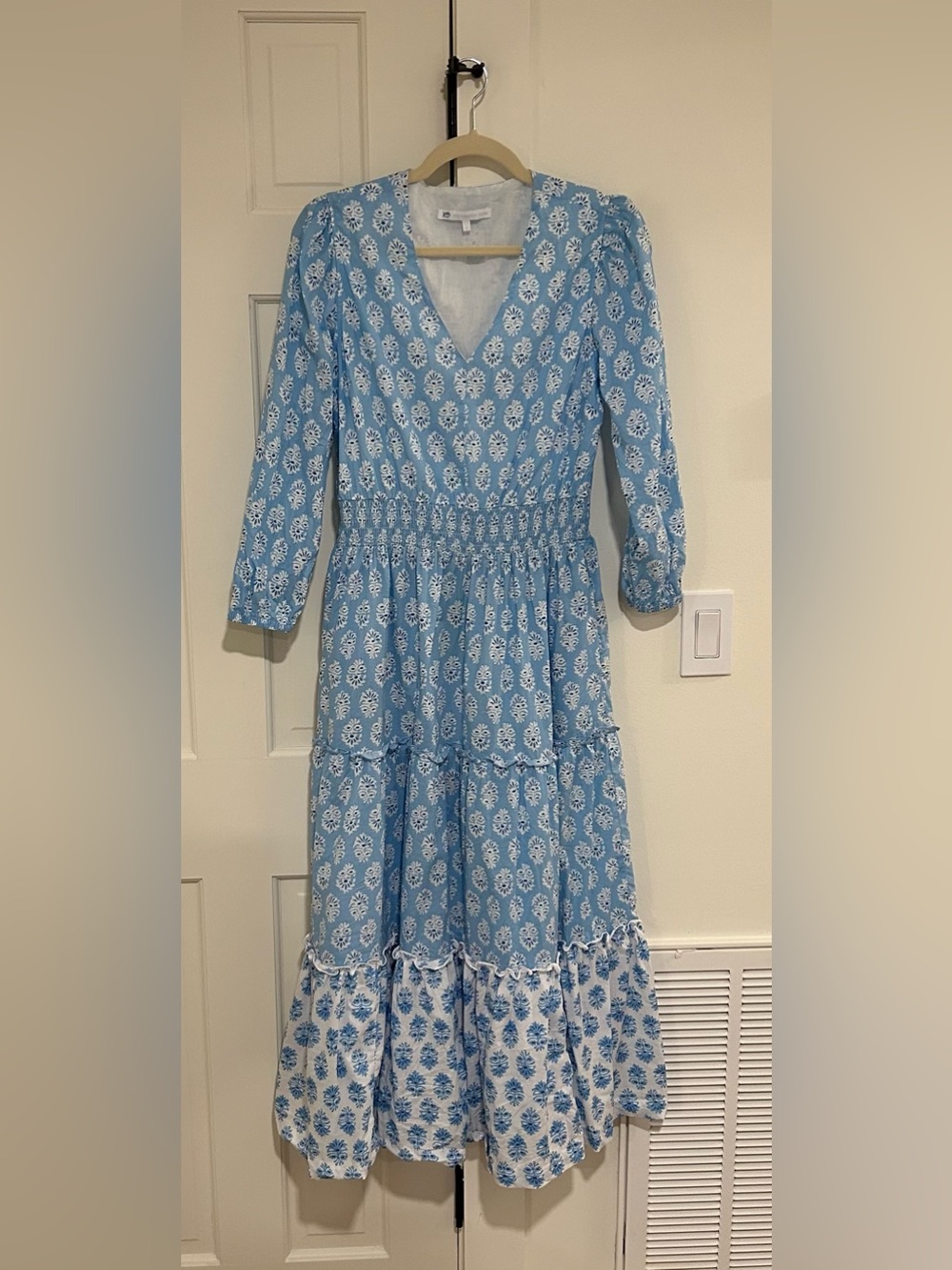 Southern Tide Blue and White Floral Maxi Dress